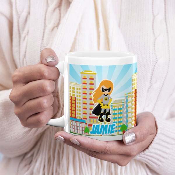 Superhero in the City 20oz Coffee Mug - LIFESTYLE