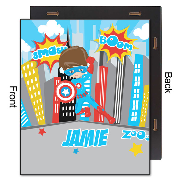 Superhero in the City 20x24 Wood Print - Front & Back View