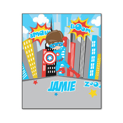 Superhero in the City Wood Print - 20x24 (Personalized)