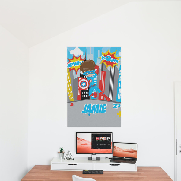 Superhero in the City 24x36 - Matte Poster - On the Wall