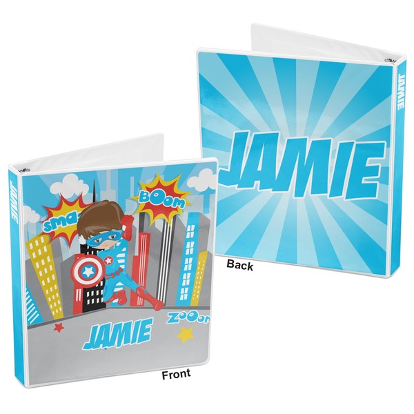 Superhero in the City 3-Ring Binder Front and Back