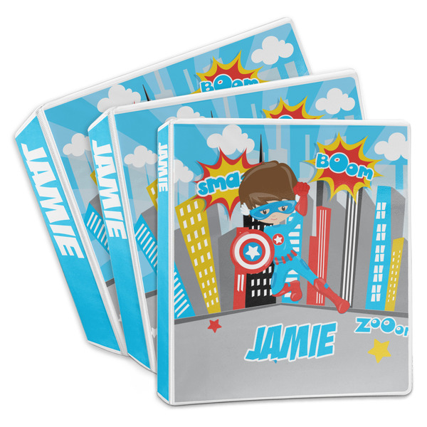 Custom Superhero in the City 3-Ring Binder (Personalized)
