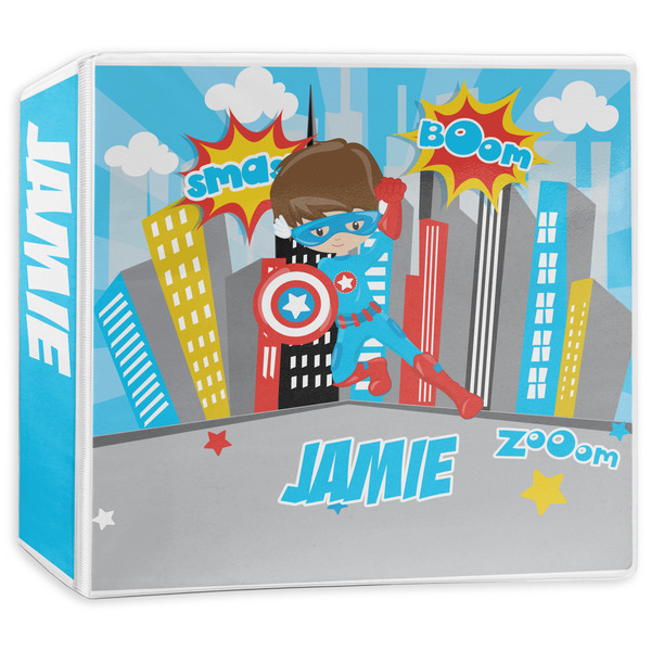 Custom Superhero in the City 3-Ring Binder - 3 inch (Personalized)