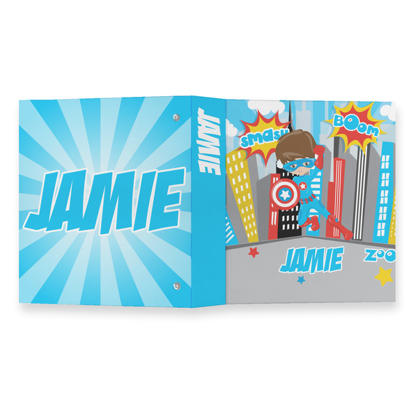 Superhero in the City 3 Ring Binders - Full Wrap - 1" - OPEN OUTSIDE