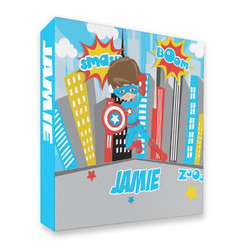 Superhero in the City 3 Ring Binder - Full Wrap (Personalized)