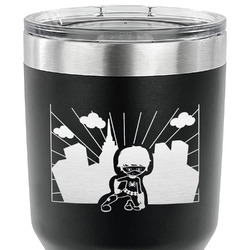 Superhero in the City 30 oz Stainless Steel Tumbler - Black - Double Sided (Personalized)
