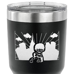 Superhero in the City 30 oz Stainless Steel Tumbler - Black - Single Sided