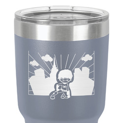 Superhero in the City 30 oz Stainless Steel Tumbler - Grey - Single-Sided