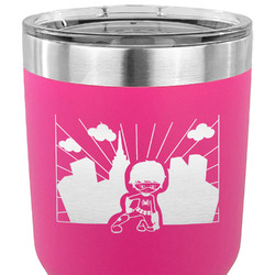 Superhero in the City 30 oz Stainless Steel Tumbler - Pink - Single Sided