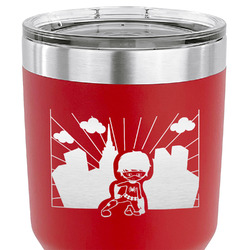 Superhero in the City 30 oz Stainless Steel Tumbler - Red - Single Sided