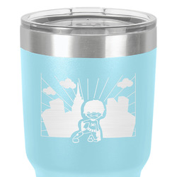 Superhero in the City 30 oz Stainless Steel Tumbler - Teal - Single-Sided