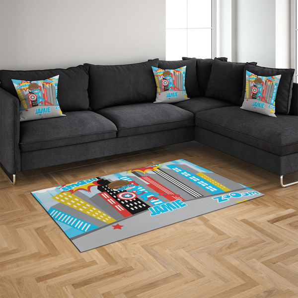 Superhero in the City 4'x6' Indoor Area Rugs - IN CONTEXT