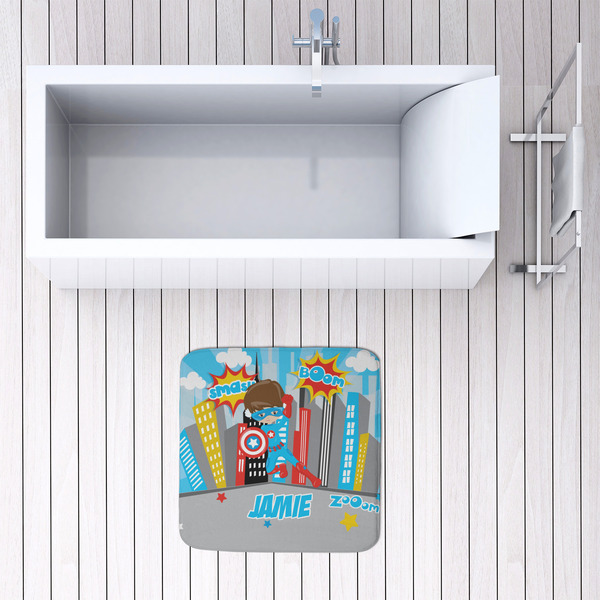 Superhero in the City 48x48 Foam Memory Mat - LIFESTYLE