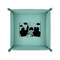 Superhero in the City 6" x 6" Teal Leatherette Snap Up Tray - FOLDED UP