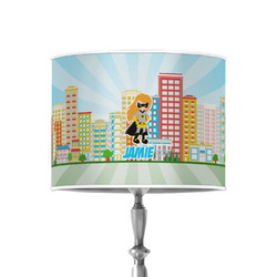 Superhero in the City 8" Drum Lamp Shade - Poly-film (Personalized)