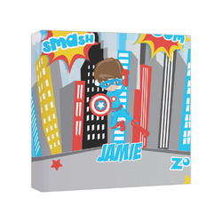 Superhero in the City Canvas Print - 8x8 (Personalized)