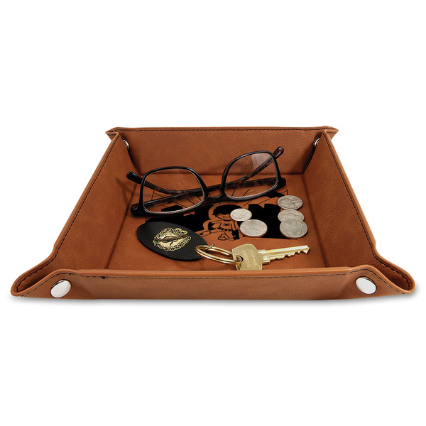 Superhero in the City 9" x 9" Leatherette Snap Up Tray - STYLED