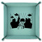 Superhero in the City 9" x 9" Teal Leatherette Snap Up Tray - FOLDED