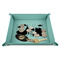 Superhero in the City 9" x 9" Teal Leatherette Snap Up Tray - STYLED