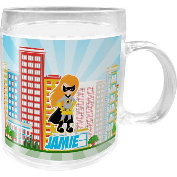 Custom Superhero in the City Acrylic Kids Mug (Personalized)