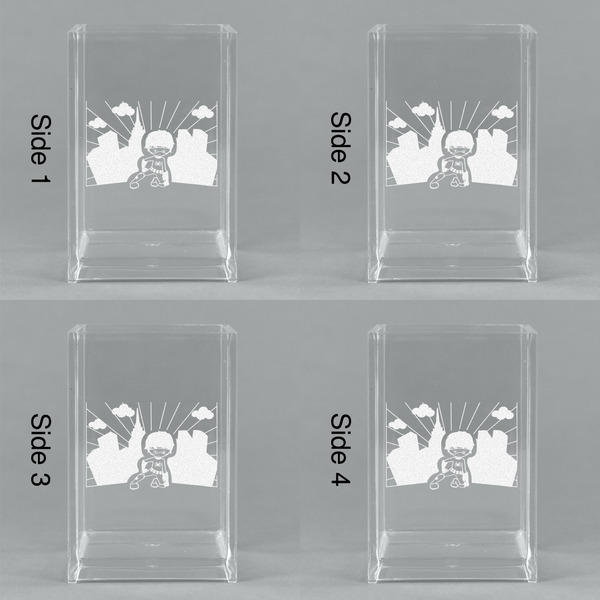 Superhero in the City Acrylic Pen Holder - All Sides