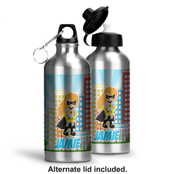Superhero in the City Aluminum Water Bottle - Alternate lid options