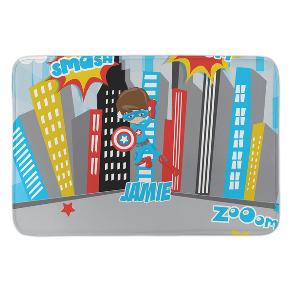 Custom Superhero in the City Anti-Fatigue Kitchen Mat (Personalized)