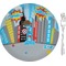 Superhero in the City 8" Glass Appetizer / Dessert Plates - Single or Set (Personalized)