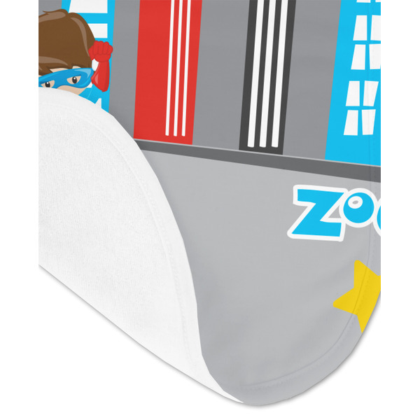 Superhero in the City Baby Bib - AFT detail