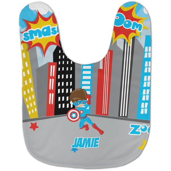 Superhero in the City Baby Bib - AFT flat