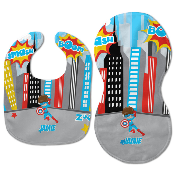 Superhero in the City Baby Bib & Burp Set - Approval (new bib & burp)