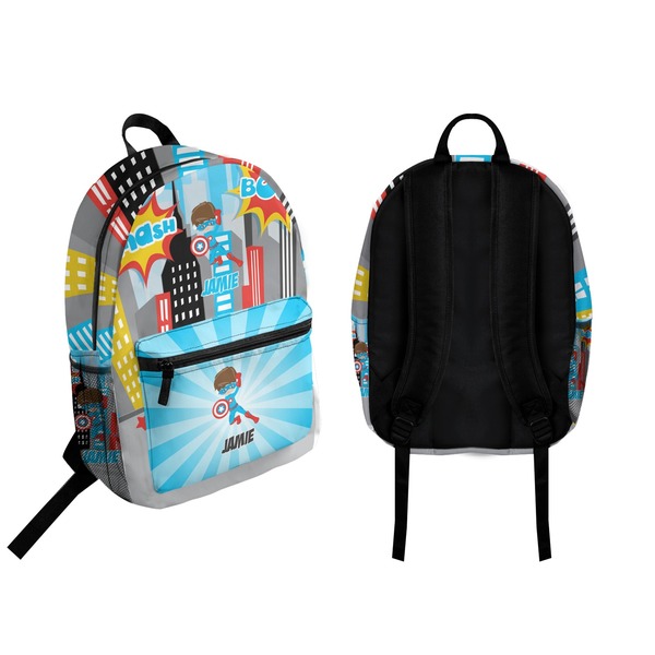 Superhero in the City Backpack front and back - Apvl
