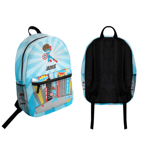 Superhero in the City Backpack front and back - Apvl