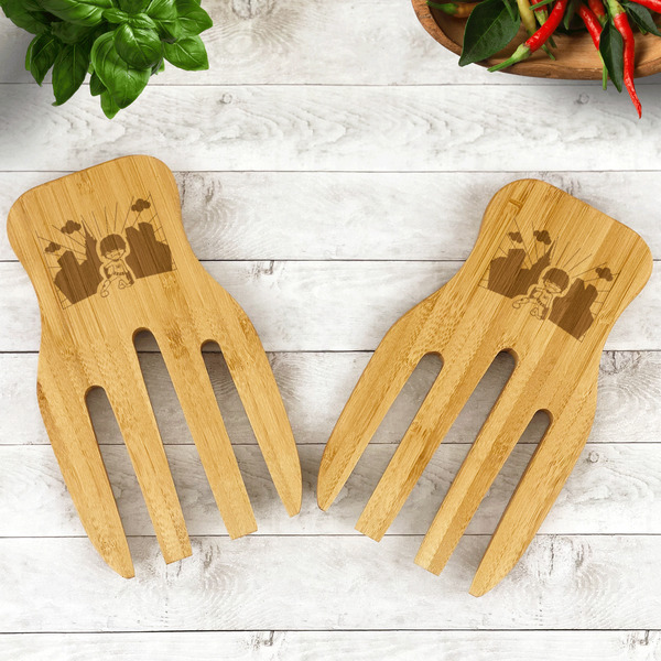 Superhero in the City Bamboo Salad Hands - LIFESTYLE