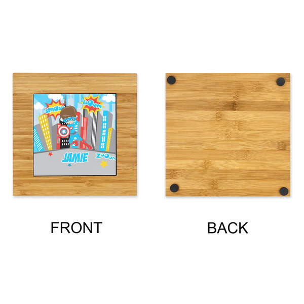 Superhero in the City Bamboo Trivet with 6" Tile - APPROVAL
