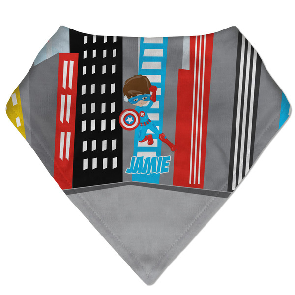 Custom Superhero in the City Bandana Bib (Personalized)