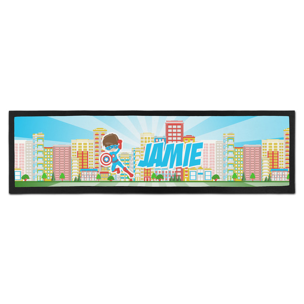 Custom Superhero in the City Bar Mat - Large (Personalized)
