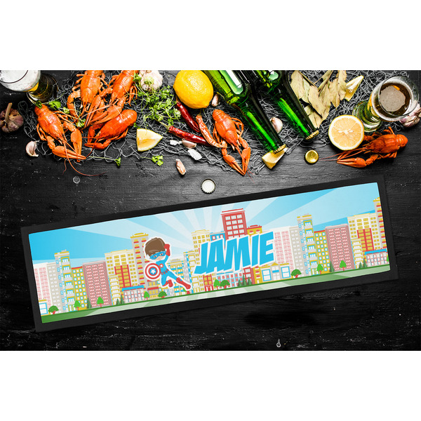 Superhero in the City Bar Mat - Large - LIFESTYLE