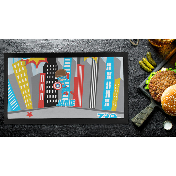 Superhero in the City Bar Mat - Small - LIFESTYLE