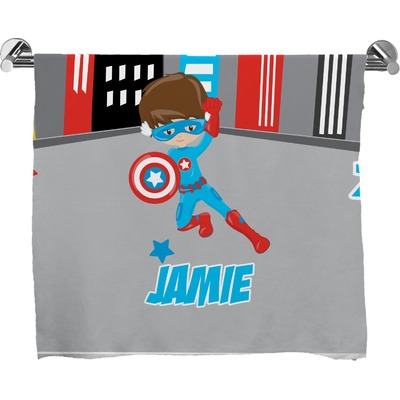 Superhero in the City Bath Towel (Personalized)