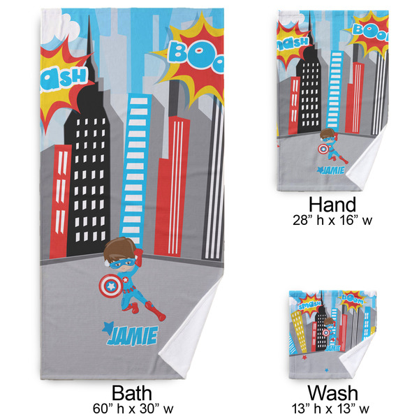 Superhero in the City Bath Towel Sets - 3-piece - Approval