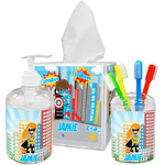 Superhero in the City Acrylic Bathroom Accessories Set w/ Name or Text