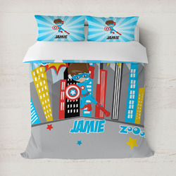 Superhero in the City Duvet Cover Set - Full / Queen (Personalized)