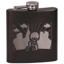 Superhero in the City Black Flask Set