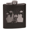Superhero in the City Black Flask - Engraved Front