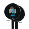 Superhero in the City Black Plastic 5.5" Stir Stick - Single Sided - Round - Front & Back