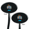 Superhero in the City Black Plastic 7" Stir Stick - Double Sided - Oval - Front & Back