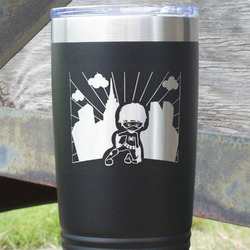 Superhero in the City 20 oz Stainless Steel Tumbler - Black - Double Sided (Personalized)