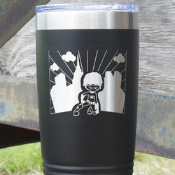 Superhero in the City 20 oz Stainless Steel Tumbler - Black - Single Sided