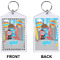 Superhero in the City Bling Keychain (Front + Back)